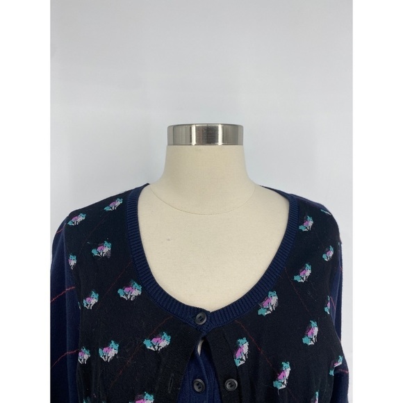 Anthropologie Moth Pistriped Fox pattern Vest Cardigan - Picture 6 of 11